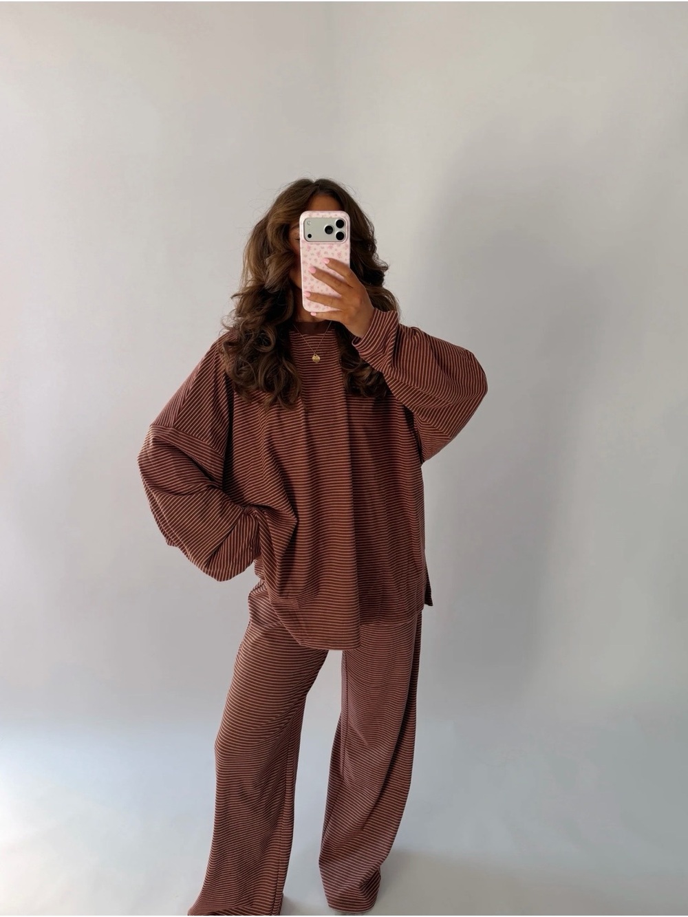 Relaxed Striped Lounge Pants Set